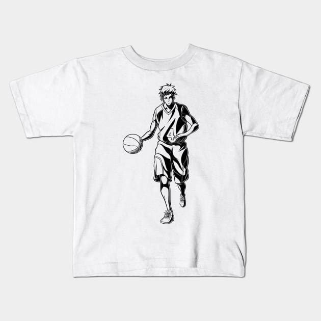 Seijuro Akashi in Action Line Art Kids T-Shirt by Paradox Studio